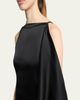 Courreges High-Neck Draped Satin Midi Dress - 5