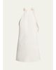 Courreges Knotted Halter Stretch Wool Crepe Mini Dress - 1
