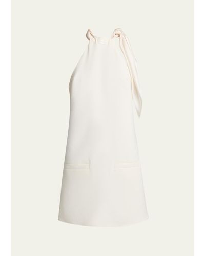 Courreges Knotted Halter Stretch Wool Crepe Mini Dress