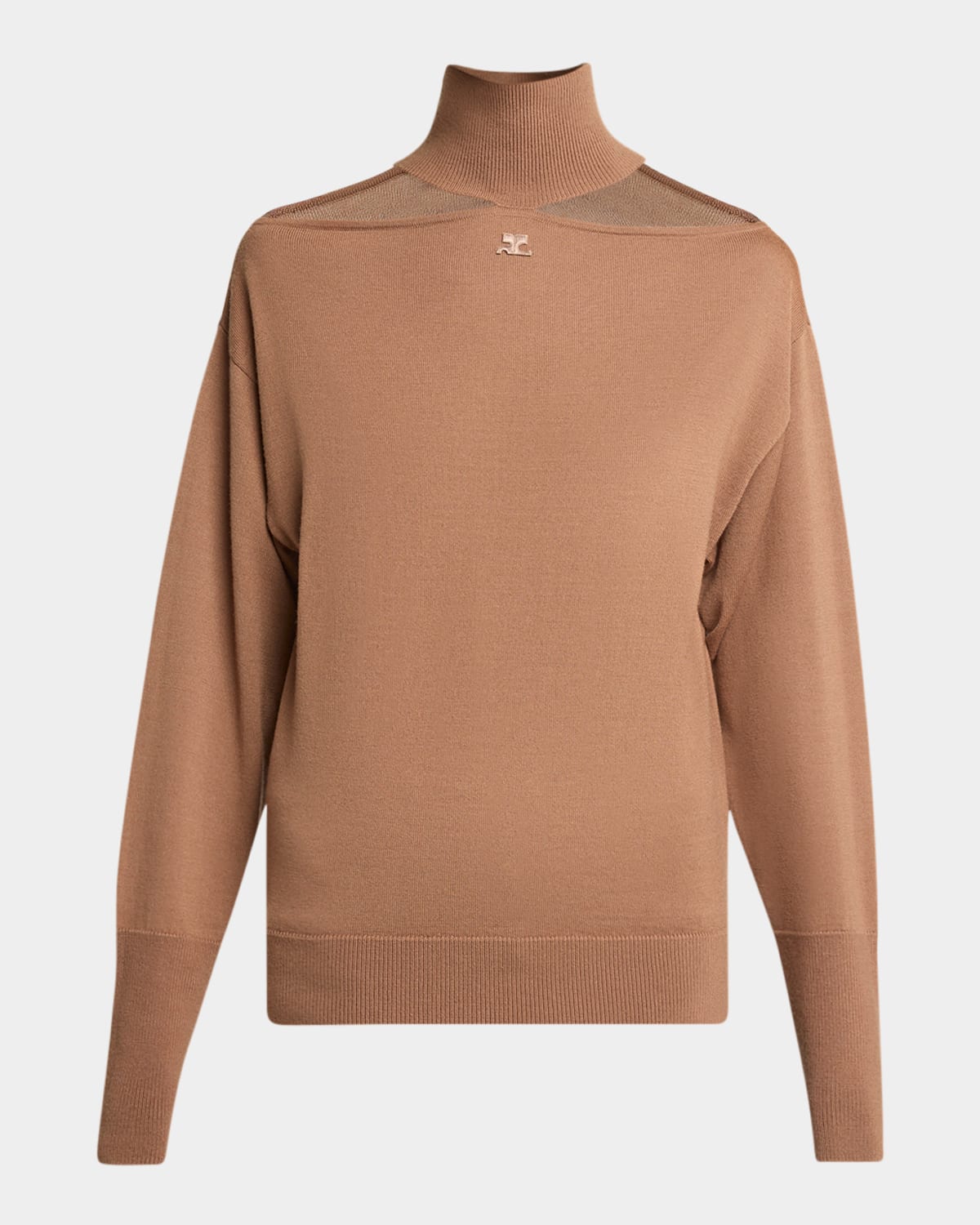 Courreges Logo Cut-Out Merino Wool Sweater