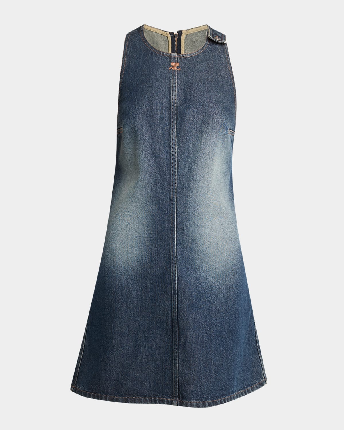 Courreges Logo Denim Mini Dress