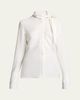 Courreges Satin Scarf Collar Long Sleeve Blouse - 1