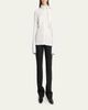 Courreges Satin Scarf Collar Long Sleeve Blouse - 2