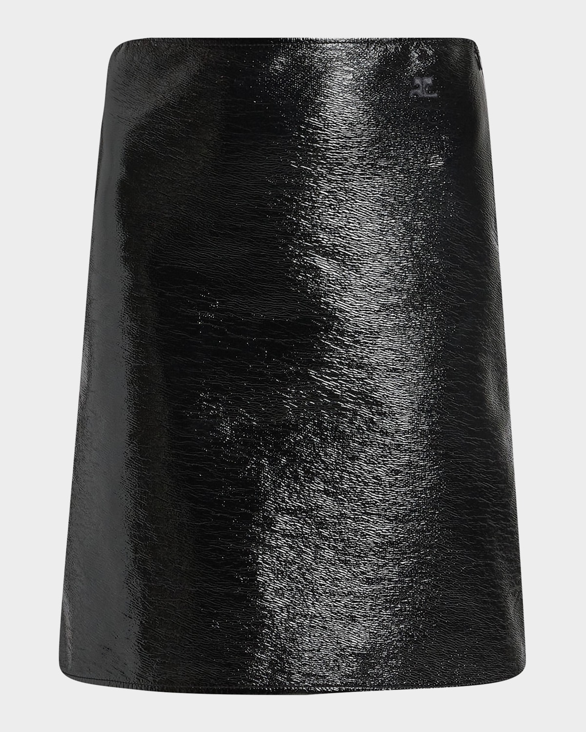Courreges Shiny Vinyl Knee-Length Skirt