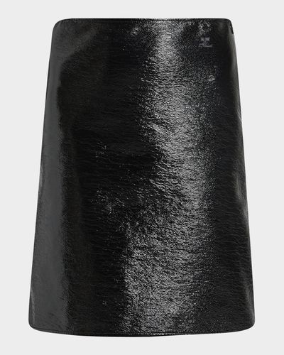 Courreges Shiny Vinyl Knee-Length Skirt