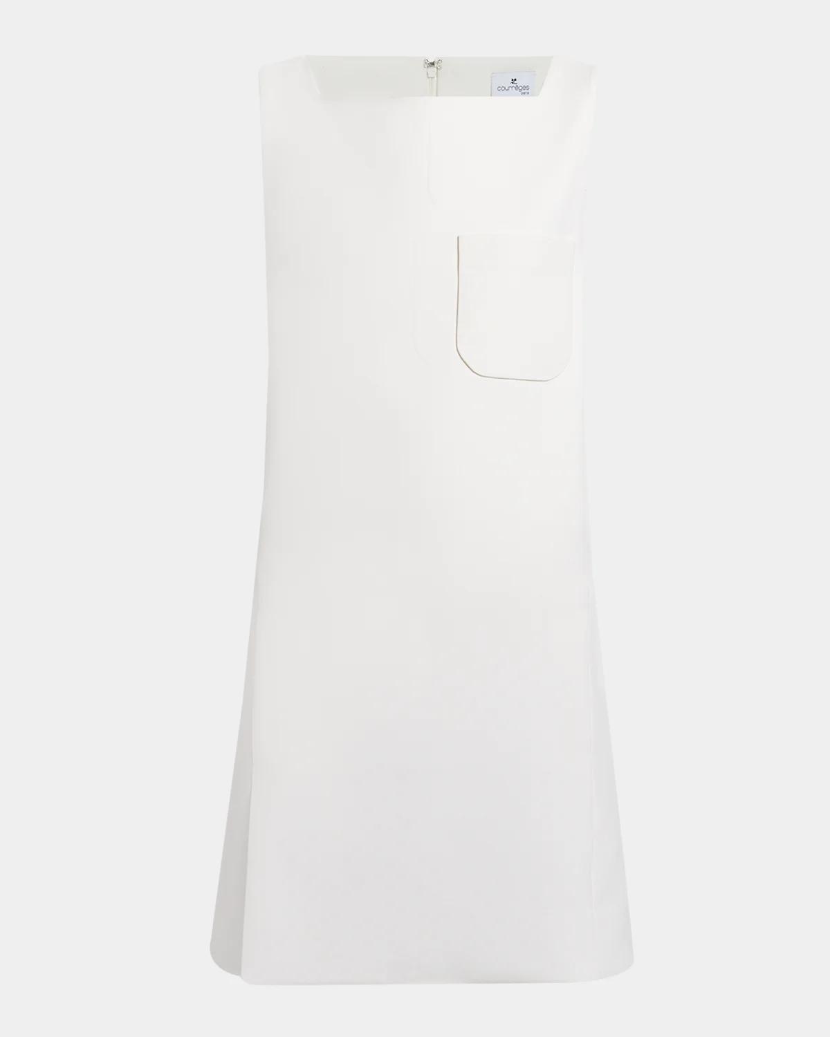 Courreges Square-Neck Sleeveless Cut-Out Mini Dress