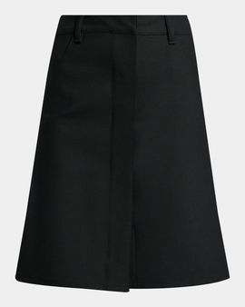 Courreges Stretch-Wool Knee-Length Skirt