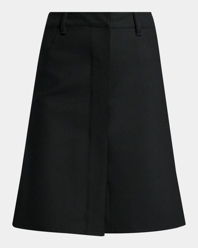 Courreges Stretch-Wool Knee-Length Skirt