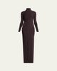 Courreges Turtleneck Twisted Jersey Long-Sleeve Gown - 1
