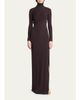 Courreges Turtleneck Twisted Jersey Long-Sleeve Gown - 2