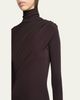 Courreges Turtleneck Twisted Jersey Long-Sleeve Gown - 5