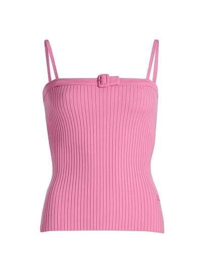 Courreges Women's Buckle Rib-Knit Top