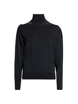 Courreges Women's Logo Cut-Out Merino Wool Sweater