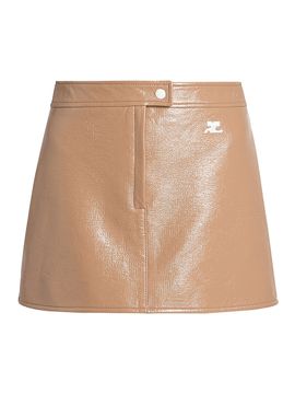 Courreges Women's Reedition Cotton-Blend Vinyl A-Line Mini Skirt