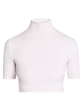 Courreges Women's Rib-Knit Crop Top