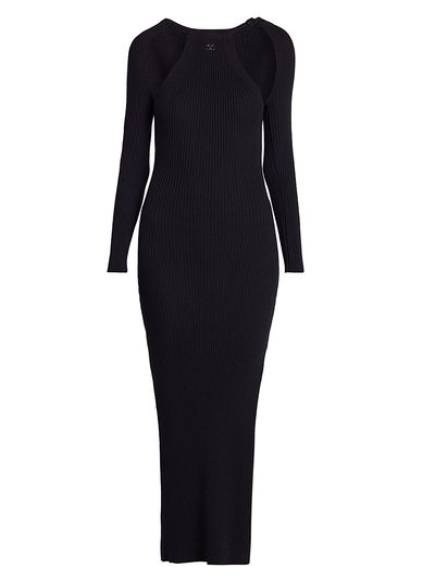 Courreges Women's Rib-Knit Cut-Out Maxi Dress