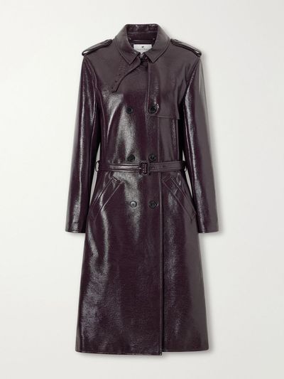 COURRÈGES Belted cotton-blend vinyl trench coat