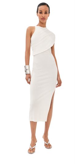Courrèges Courrèges 90's Rib Twist Midi Dress HERITAGE WHITE