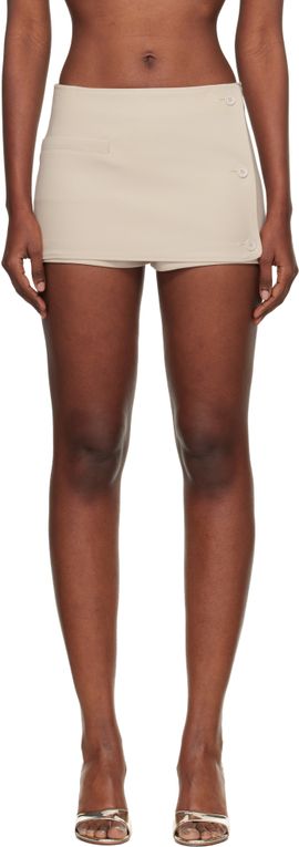 Courrèges Courrèges Beige Oblique Mini Skort