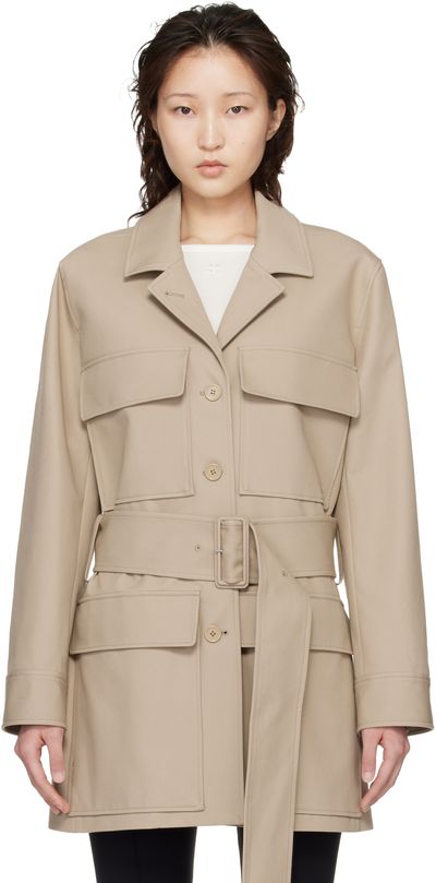 Courrèges Courrèges Beige Utility Belted Coat