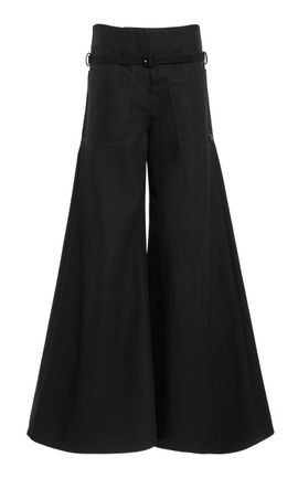 Courrèges Courrèges Belted Cotton Canvas Palazzo Pants Black FR 40