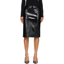 Courrèges Courrèges Black Croc-Embossed Vinyl Miniskirt