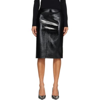 Courrèges Courrèges Black Croc-Embossed Vinyl Miniskirt