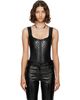 Courrèges Courrèges Black Cut-Out Faux-Leather Bodysuit - 1