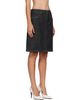Courrèges Courrèges Black Denim Tweed Snap Pencil Midi Skirt - 2