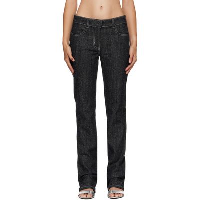 Courrèges Courrèges Black Denim Tweed Straight Trousers