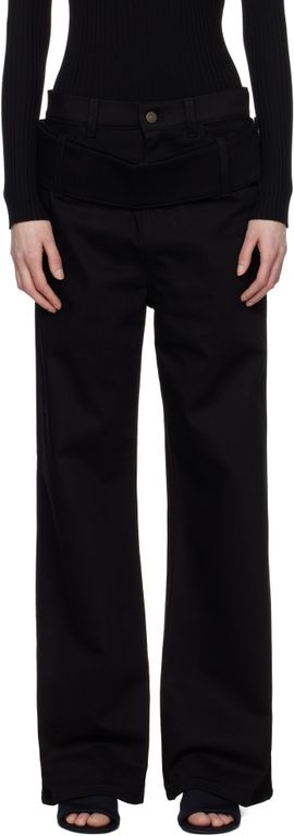 Courrèges Courrèges Black Double Belt Jeans