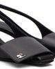 Courrèges Courrèges Black Fold Leather Slingback Heels - 4