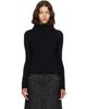 Courrèges Courrèges Black High Collar Merino Wool Sweater - 1