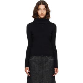 Courrèges Courrèges Black High Collar Merino Wool Sweater