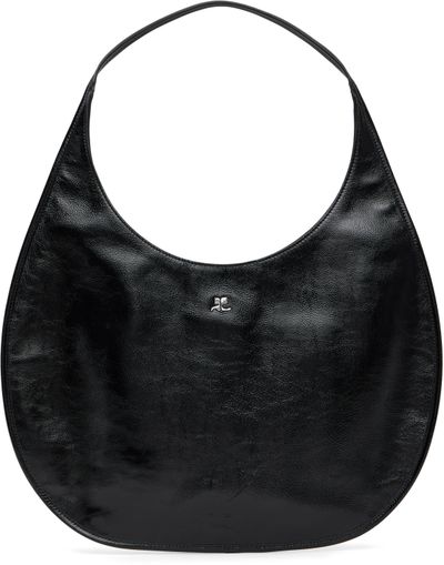Courrèges Courrèges Black Holy Naplack Leather Tote