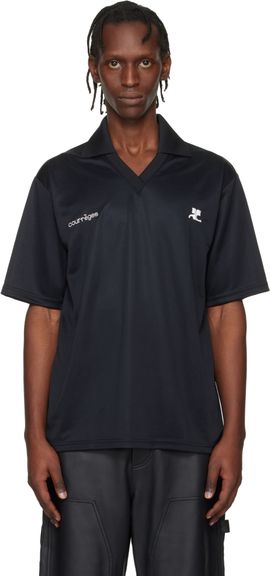 Courrèges Courrèges Black Oversized Sports Polo