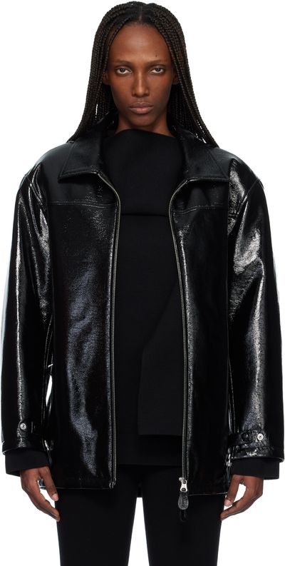 Courrèges Courrèges Black Oversized Vinyl Jacket