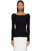 Courrèges Courrèges Black Square Neck Rib Knit Sweater - 1