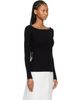 Courrèges Courrèges Black Square Neck Rib Knit Sweater - 2