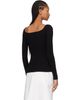 Courrèges Courrèges Black Square Neck Rib Knit Sweater - 3