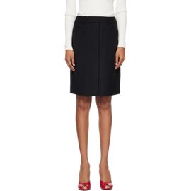 Courrèges Courrèges Black Stretch Twill Snap Pencil Midi Skirt