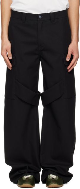 Courrèges Courrèges Black Utility Chaps Cotton Trousers