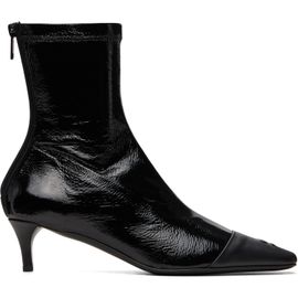 Courrèges Courrèges Black Vinyl Toe Cap Ankle Boots