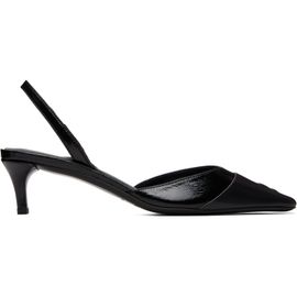 Courrèges Courrèges Black Vinyl Toe Cap Slingback Heels