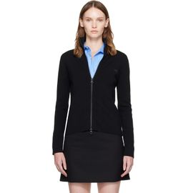 Courrèges Courrèges Black Zipped Merino Wool Cardigan