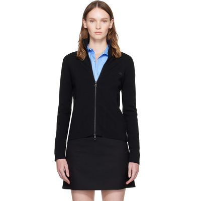 Courrèges Courrèges Black Zipped Merino Wool Cardigan
