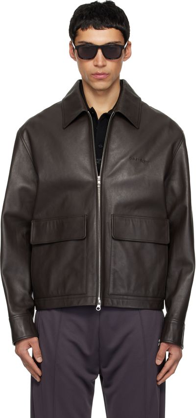 Courrèges Courrèges Brown 2-Pocket Leather Jacket