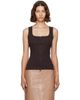 Courrèges Courrèges Brown 90s Rib Zipped Tank Top - 1