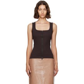 Courrèges Courrèges Brown 90s Rib Zipped Tank Top