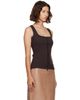 Courrèges Courrèges Brown 90s Rib Zipped Tank Top - 2